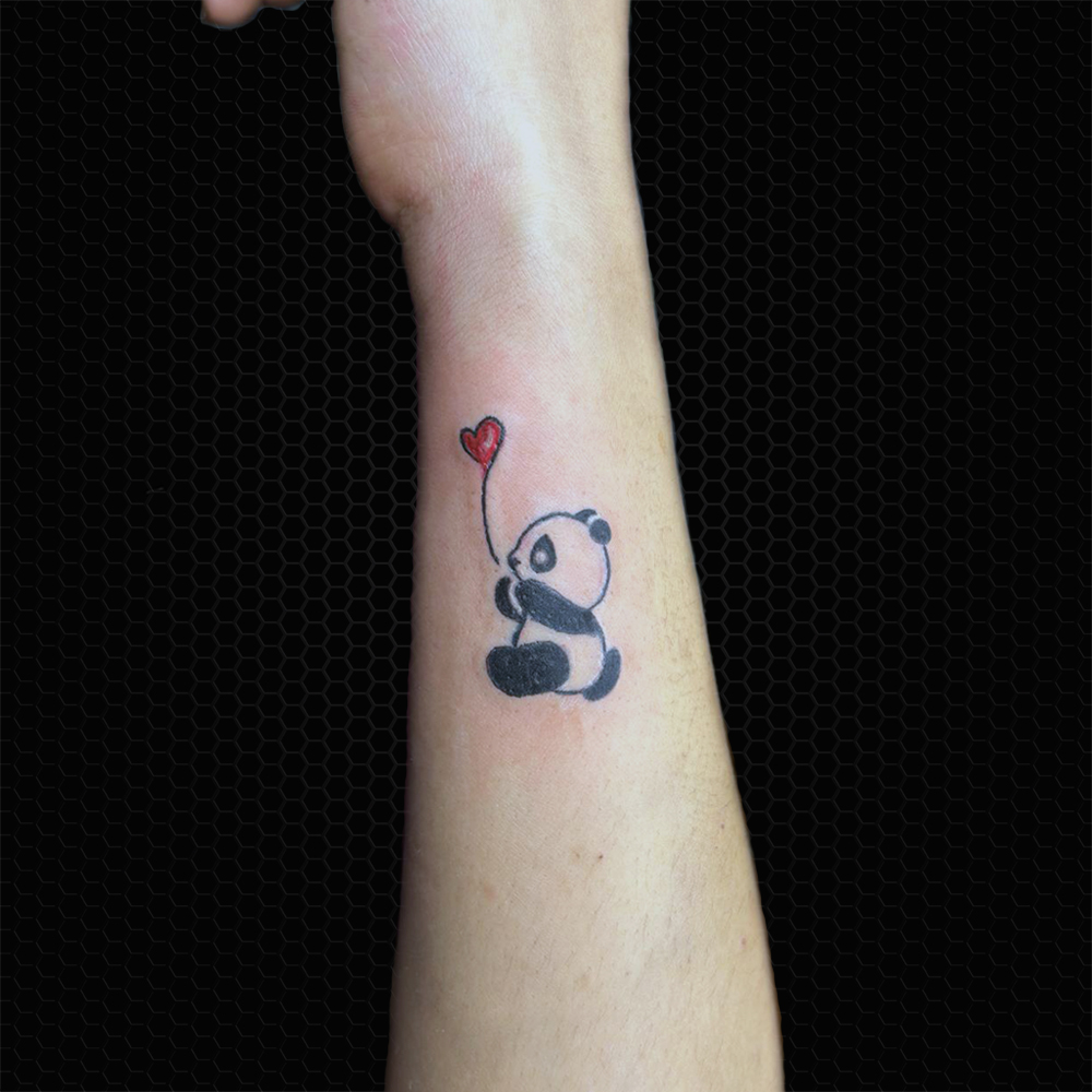 panda tattoo, small tattoo, animal tattoo, cute tattoo
