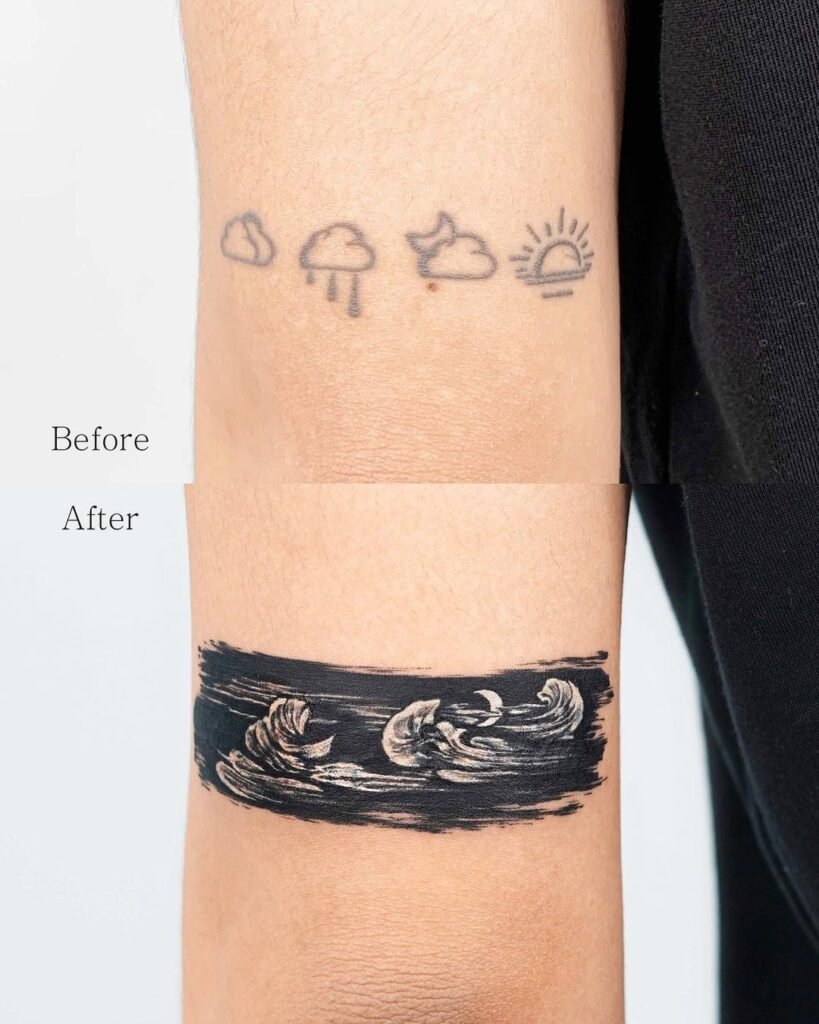 minimal coverup tattoo