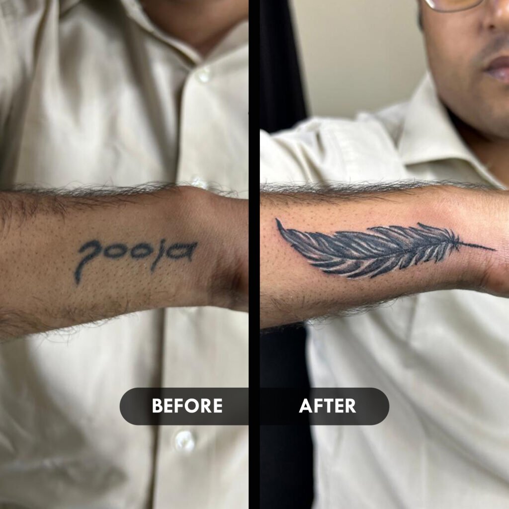 coverup tattoos, name tattoos